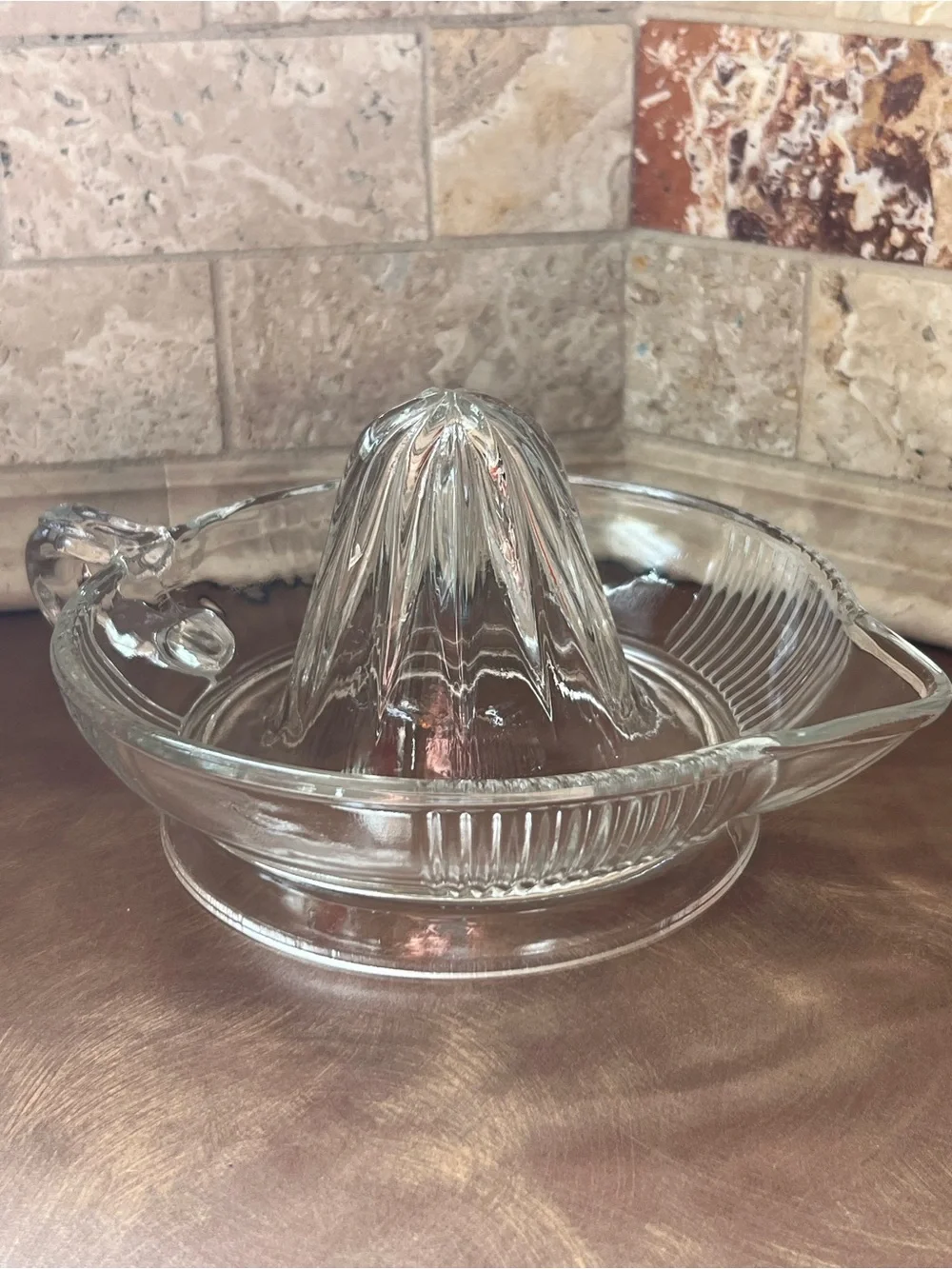 Vintage Glass Citrus Juicer /Reamer, Clear , Used